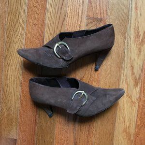Vittorio Sabatino Suede booties with buckles